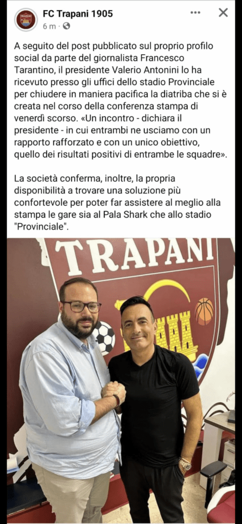 Pace fatta tra Antonini e Tarantino 1 IMG 8330