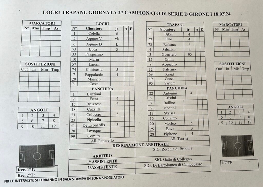 LOCRI-TRAPANI 0-3. IL TABELLINO 1 8f12ab33 5917 4908 8b12 ea257d5232e7