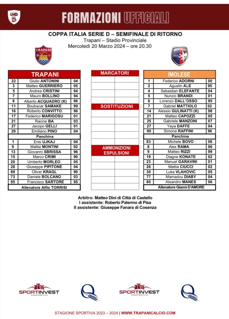 TRAPANI-IMOLESE. 1-0 FINALE 1 2a016342 4f91 44dd 8547 1fe0e87a44a9