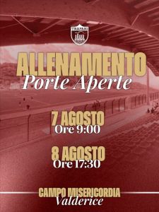 FC Trapani 1905, allenamenti a porte aperte a Valderice