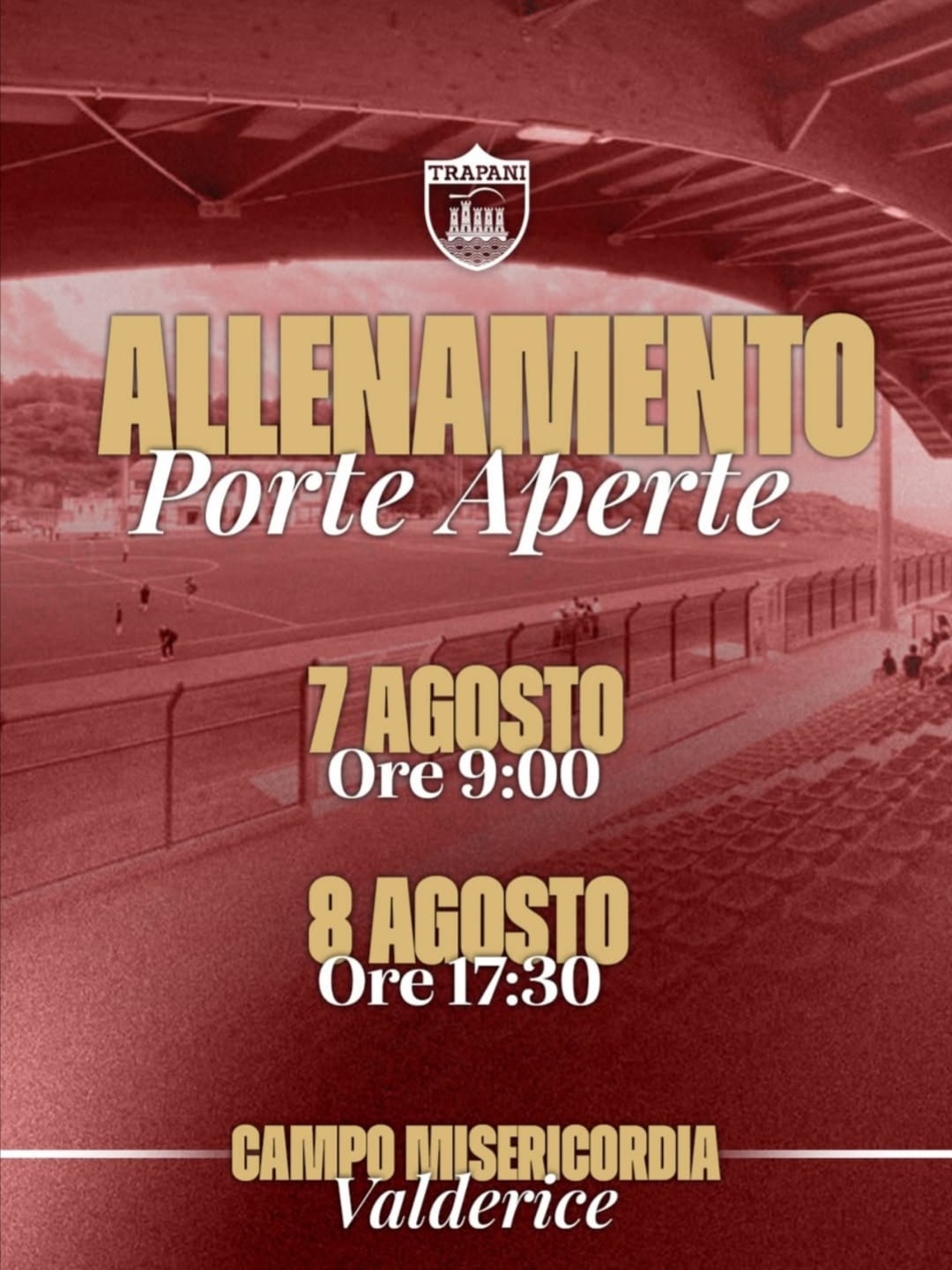 FC Trapani 1905, allenamenti a porte aperte a Valderice