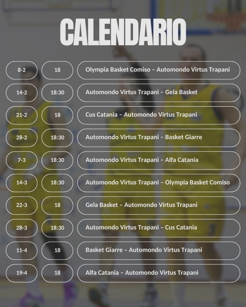 BASKET SERIE C MASCHILE. INIZIA DOMANI IL PERCORSO DELLA VIRTUS TRAPANI IN POULE PROMOZIONE 1 859c5854 d75a 463c 9444 818c2f47d94d